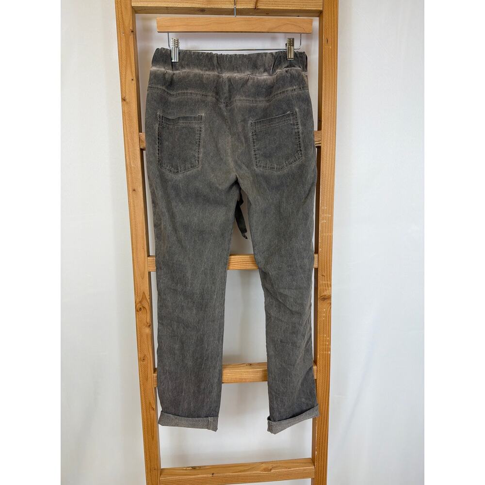 Tees by Tina Stephens Distressed dark grey Side Stripe Trousers Italy One Size - Picture 3 of 6
